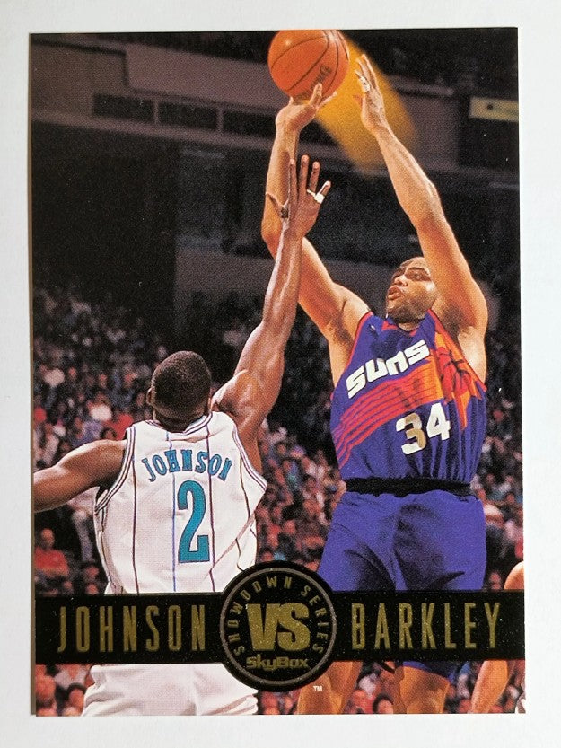 1993-94 SkyBox Premium Showdown Series #SS8 Larry Johnson/Charles Barkley