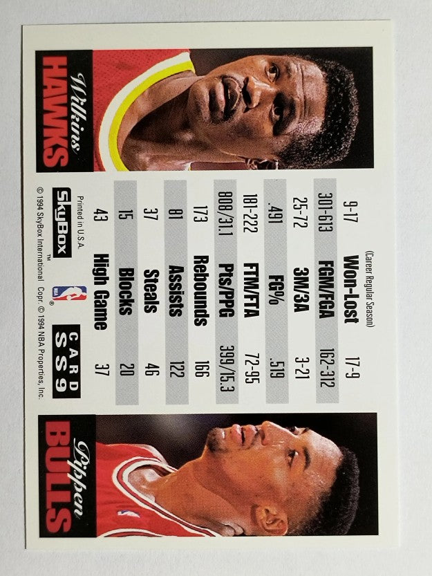 1993-94 SkyBox Premium Showdown Series #SS9 Dominique Wilkins/Scottie Pippen