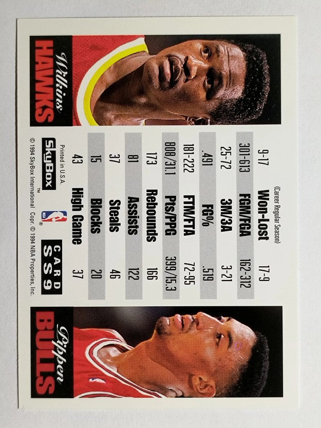 1993-94 SkyBox Premium Showdown Series #SS9 Dominique Wilkins/Scottie Pippen
