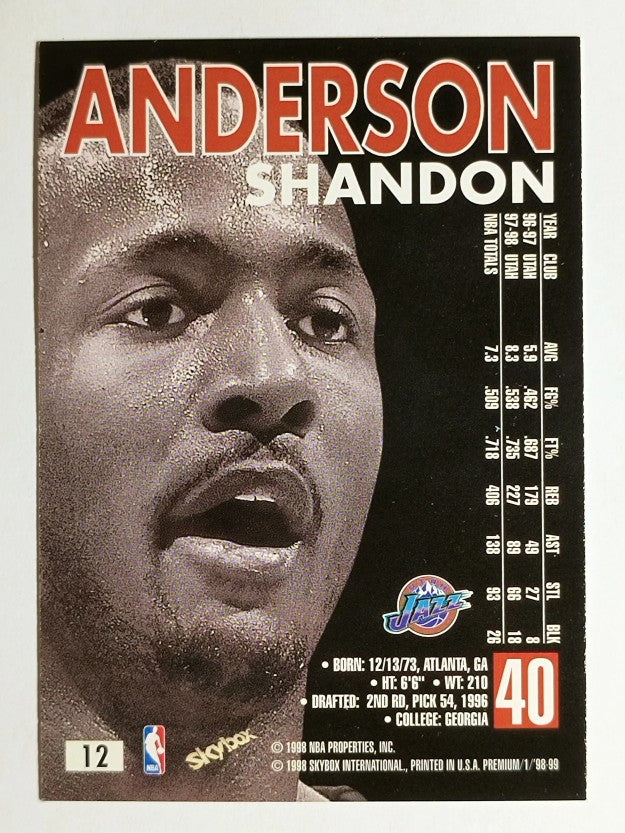 1998-99 SkyBox Premium #12 Shandon Anderson