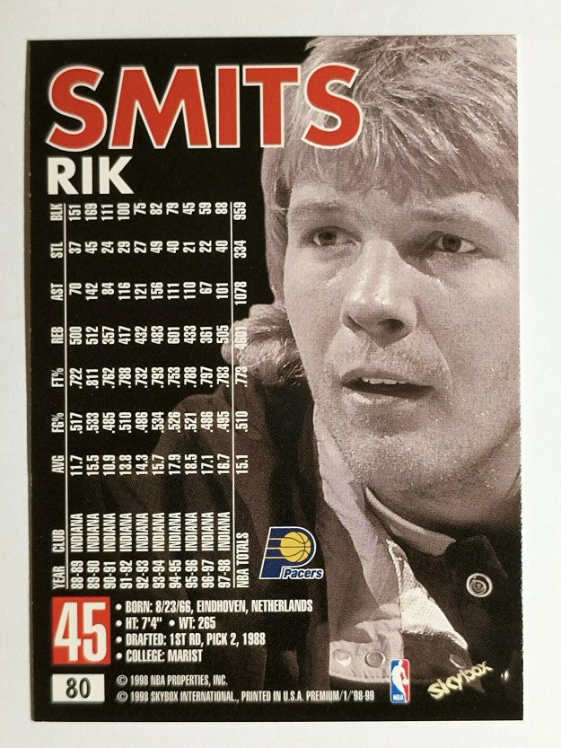 1998-99 SkyBox Premium #80 Rik Smits