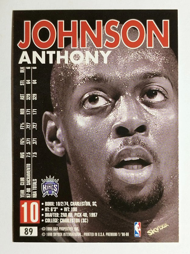 1998-99 SkyBox Premium #89 Anthony Johnson
