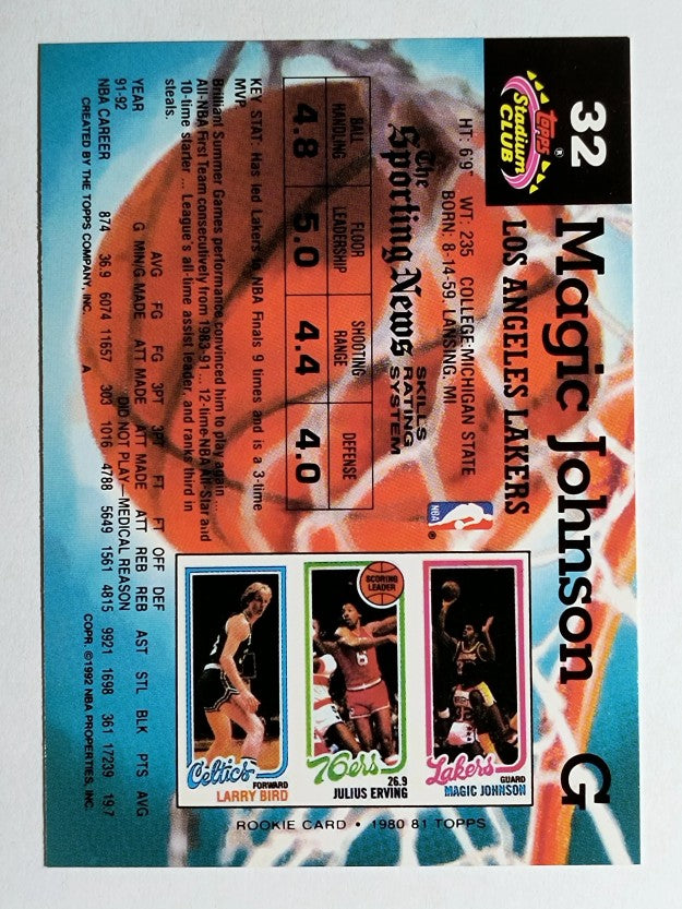 1992-93 Stadium Club #32 Magic Johnson