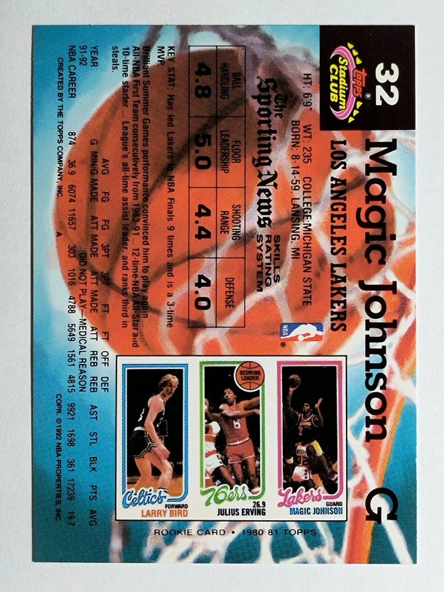 1992-93 Stadium Club #32 Magic Johnson