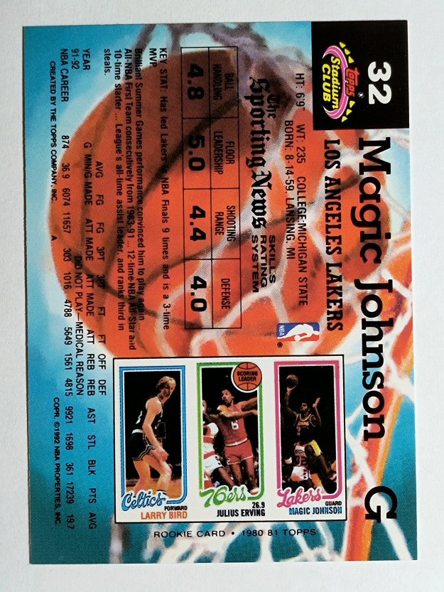 1992-93 Stadium Club #32 Magic Johnson