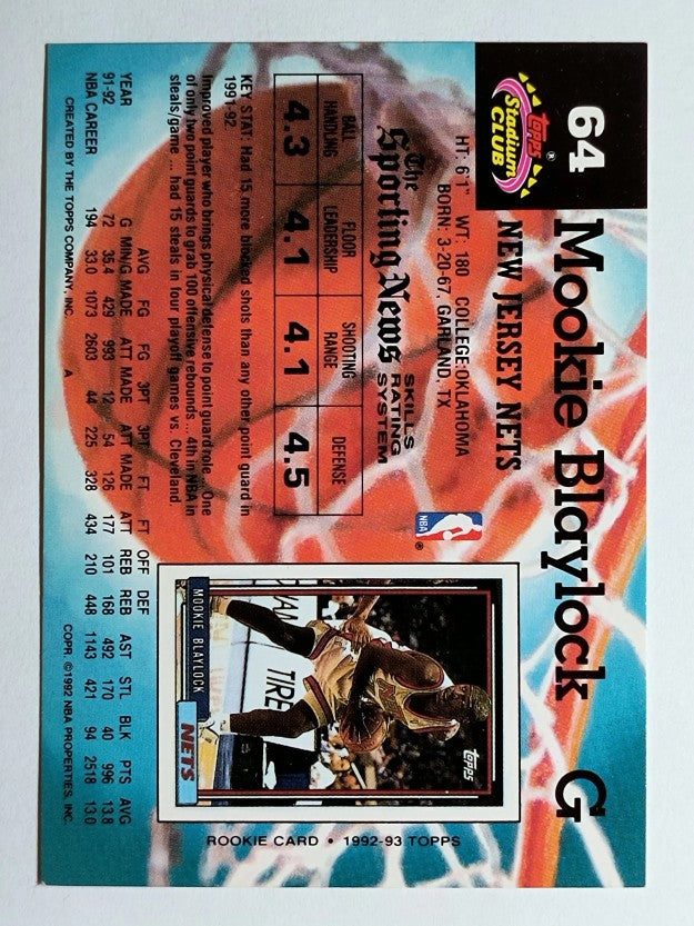 1992-93 Stadium Club #64 Mookie Blaylock
