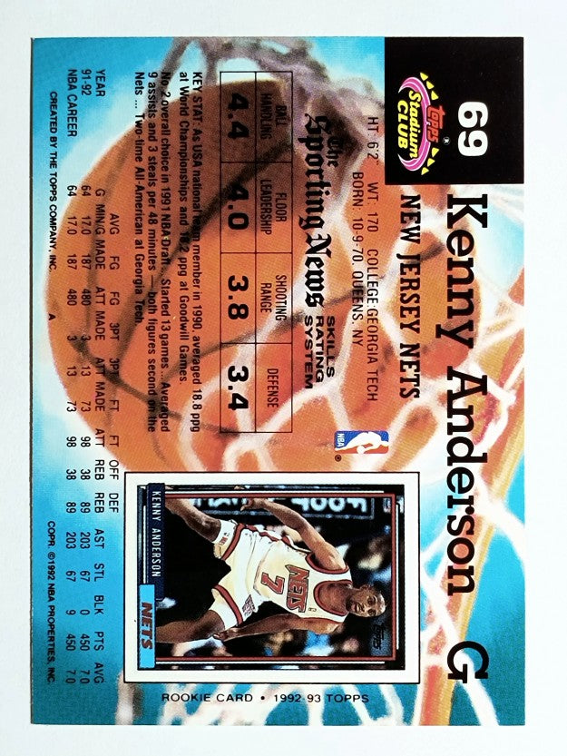 1992-93 Stadium Club #69 Kenny Anderson