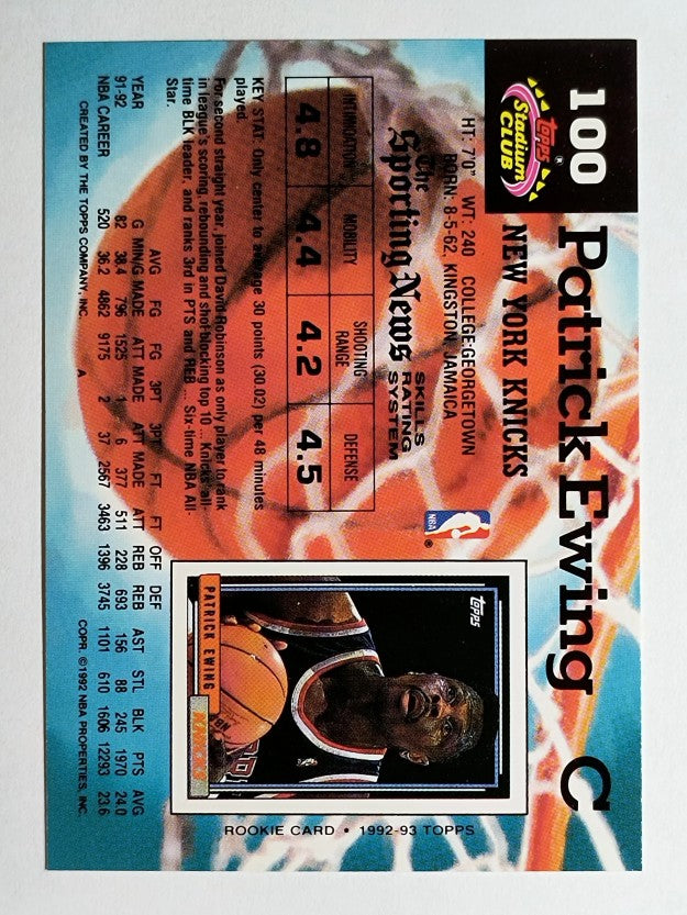 1992-93 Stadium Club #100 Patrick Ewing