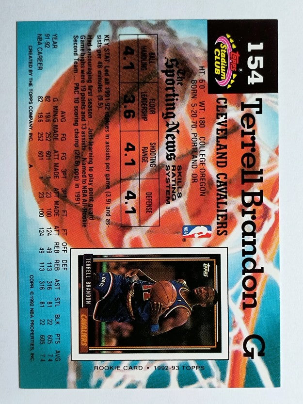 1992-93 Stadium Club #154 Terrell Brandon