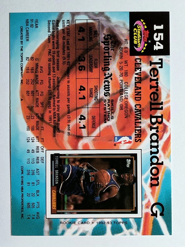 1992-93 Stadium Club #154 Terrell Brandon