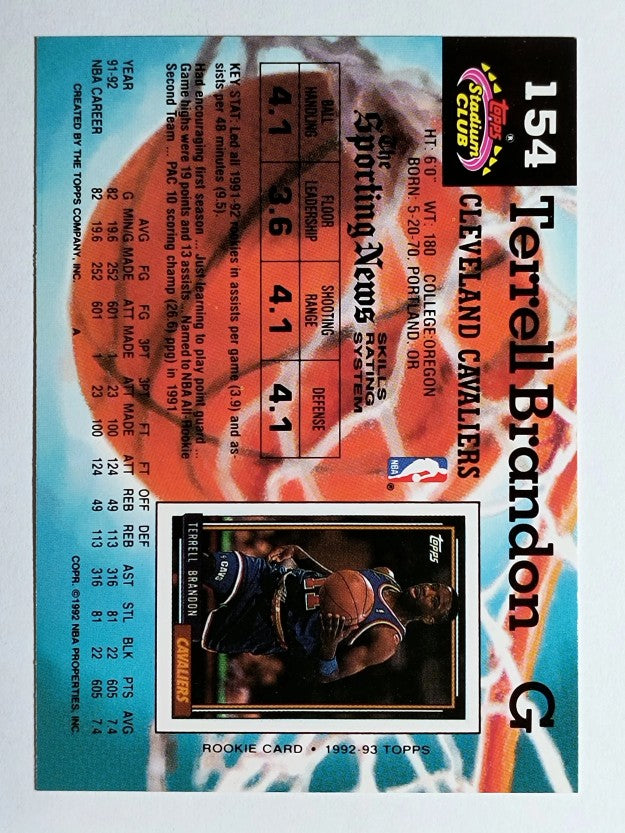 1992-93 Stadium Club #154 Terrell Brandon