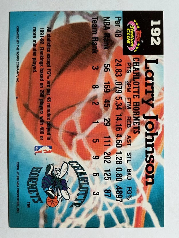 1992-93 Stadium Club #192 Larry Johnson MC