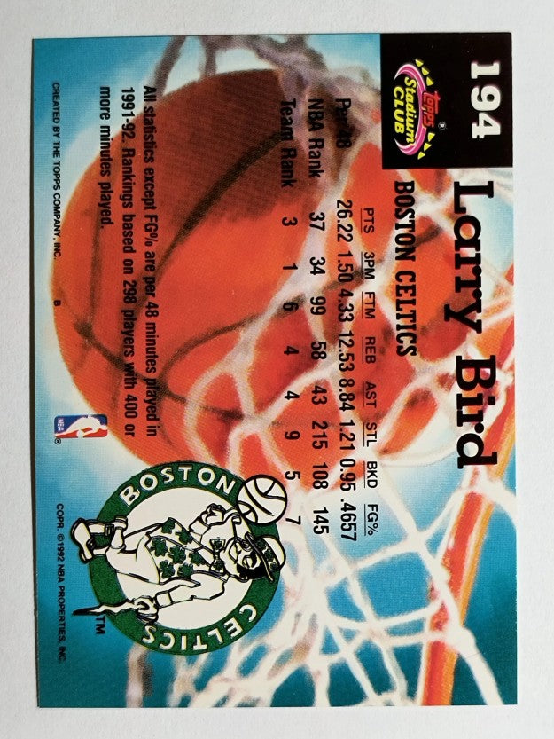 1992-93 Stadium Club #194 Larry Bird MC