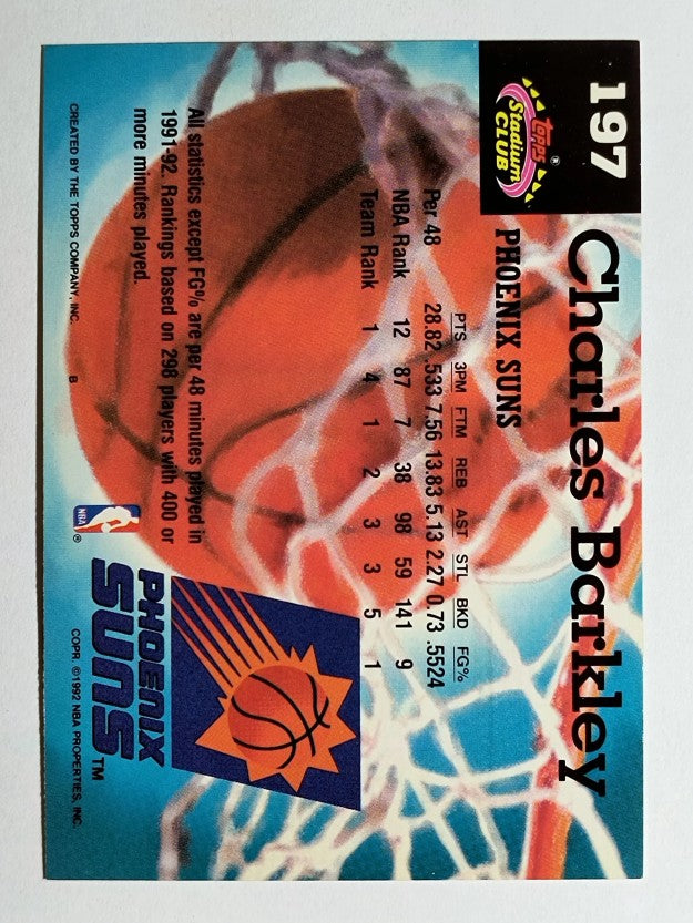 1992-93 Stadium Club #197 Charles Barkley MC