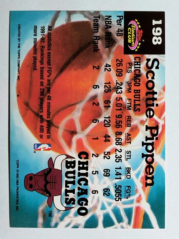 1992-93 Stadium Club #198 Scottie Pippen MC
