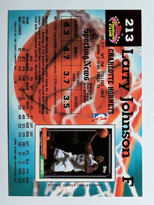 1992-93 Stadium Club #213 Larry Johnson