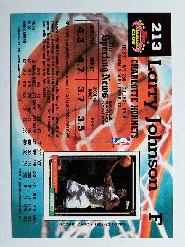1992-93 Stadium Club #213 Larry Johnson