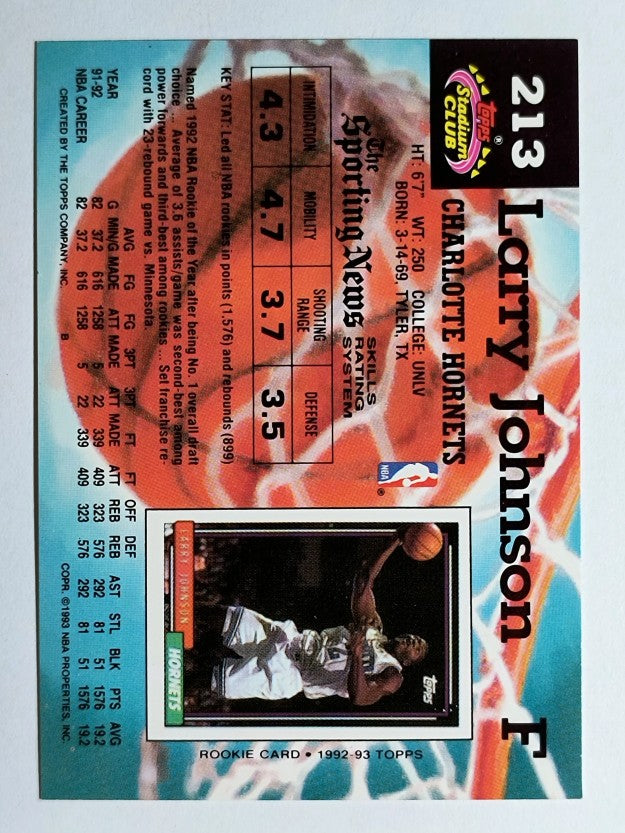 1992-93 Stadium Club #213 Larry Johnson