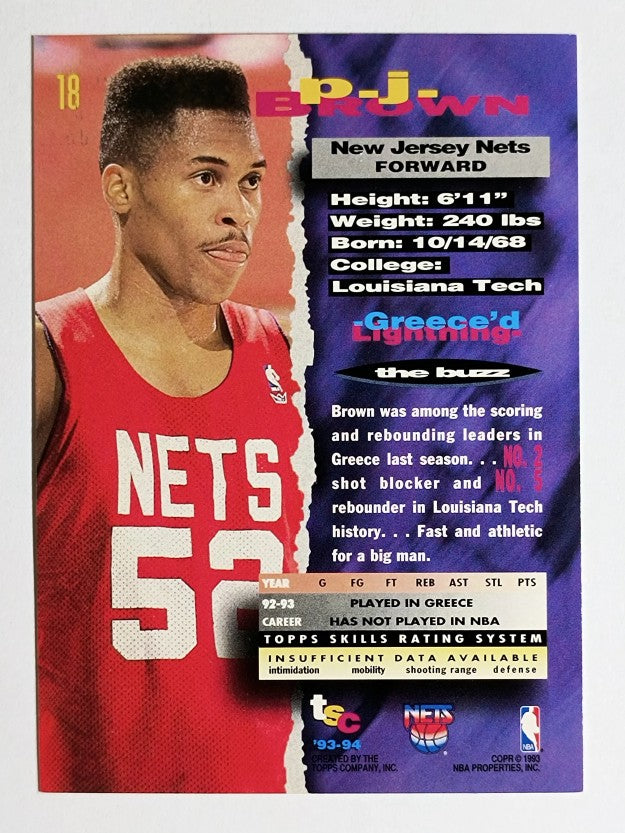 1993-94 Stadium Club #18 P.J. Brown RC