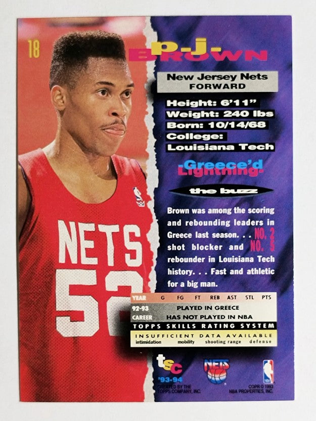 1993-94 Stadium Club #18 P.J. Brown RC