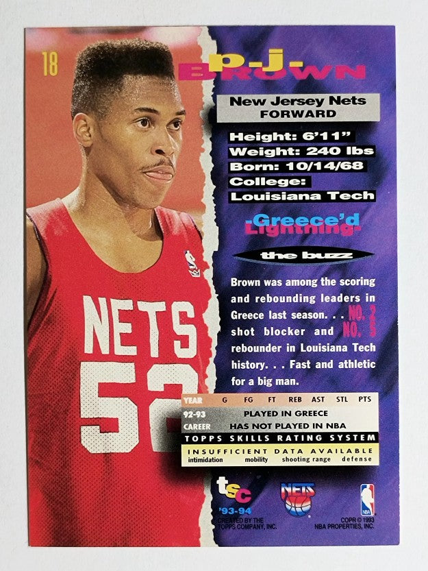 1993-94 Stadium Club #18 P.J. Brown RC