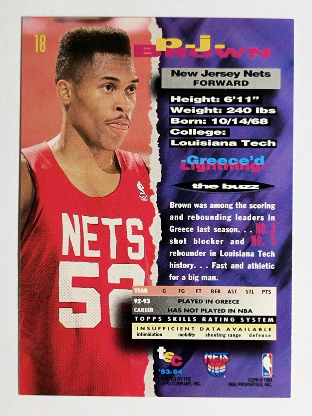 1993-94 Stadium Club #18 P.J. Brown RC