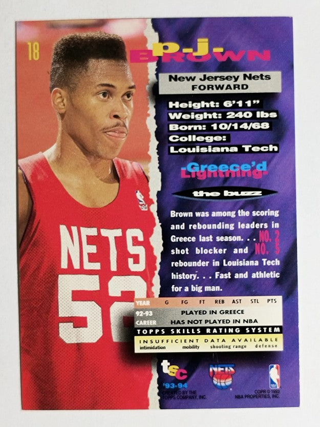 1993-94 Stadium Club #18 P.J. Brown RC