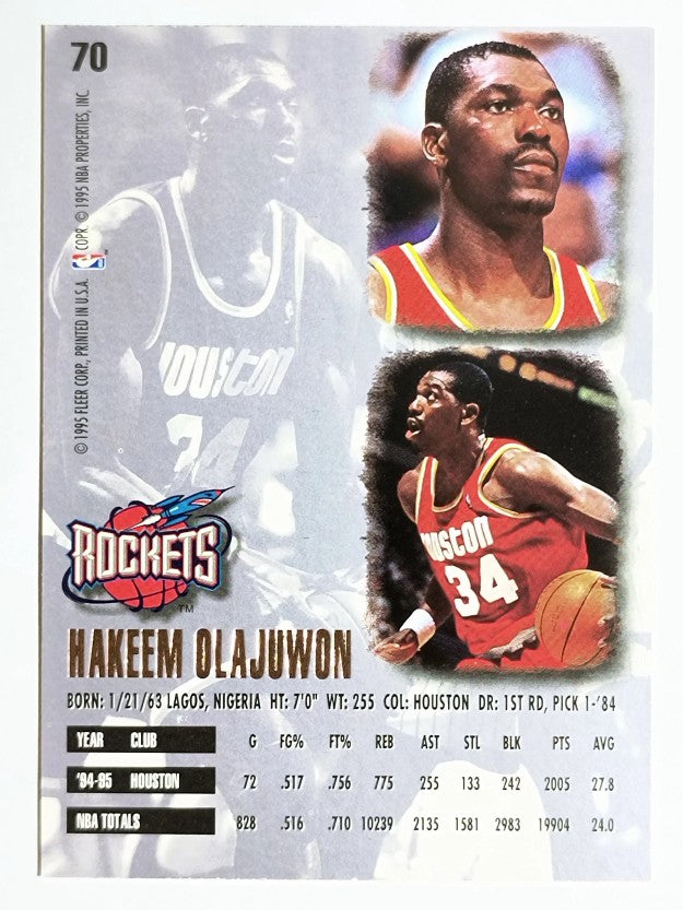 1995-96 Ultra #70 Hakeem Olajuwon (NM)