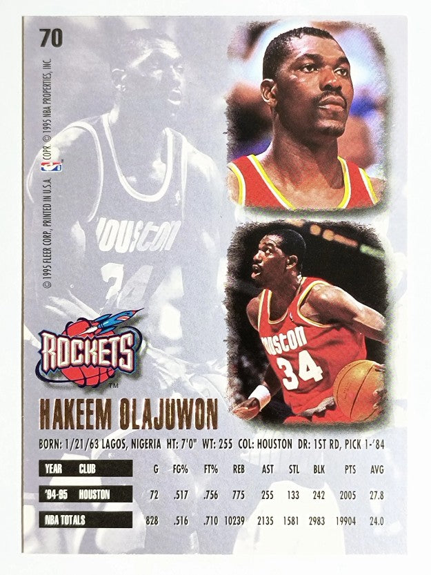 1995-96 Ultra #70 Hakeem Olajuwon