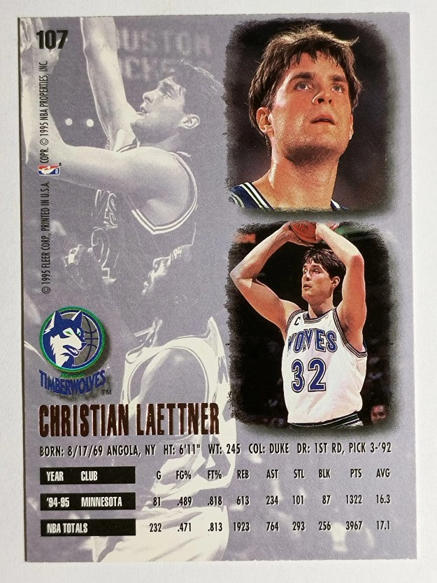 1995-96 Ultra #107 Christian Laettner