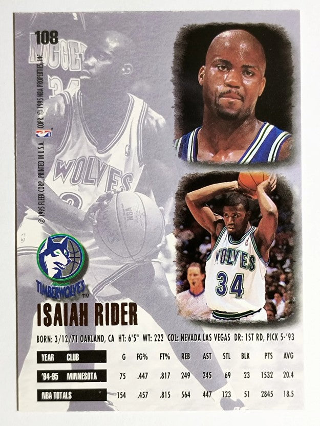 1995-96 Ultra #108 Isaiah Rider