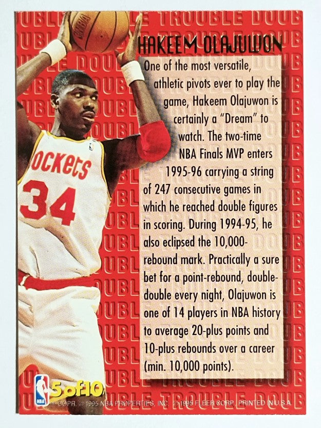1995-96 Ultra Double Trouble #5 Hakeem Olajuwon