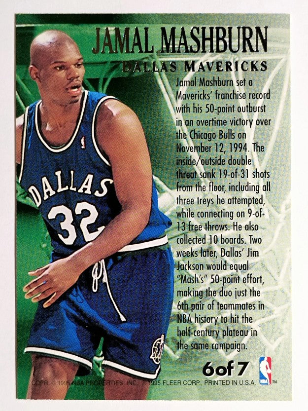 1995-96 Ultra Fabulous Fifties #6 Jamal Mashburn