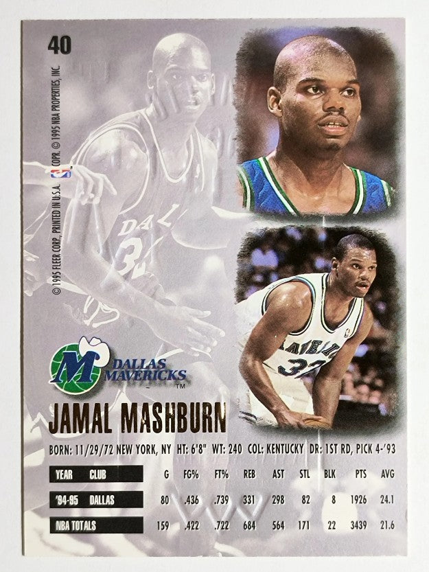 1995-96 Ultra Gold Medallion #40 Jamal Mashburn (EXMT)