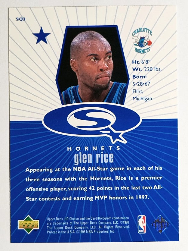 1998-99 UD Choice StarQuest Blue #SQ3 Glen Rice