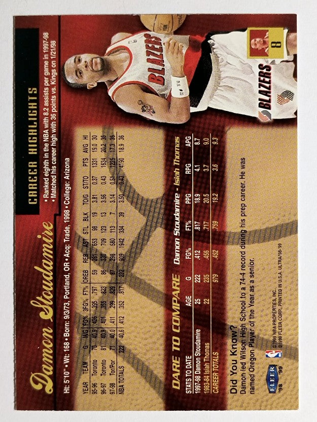 1998-99 Ultra #8 Damon Stoudamire