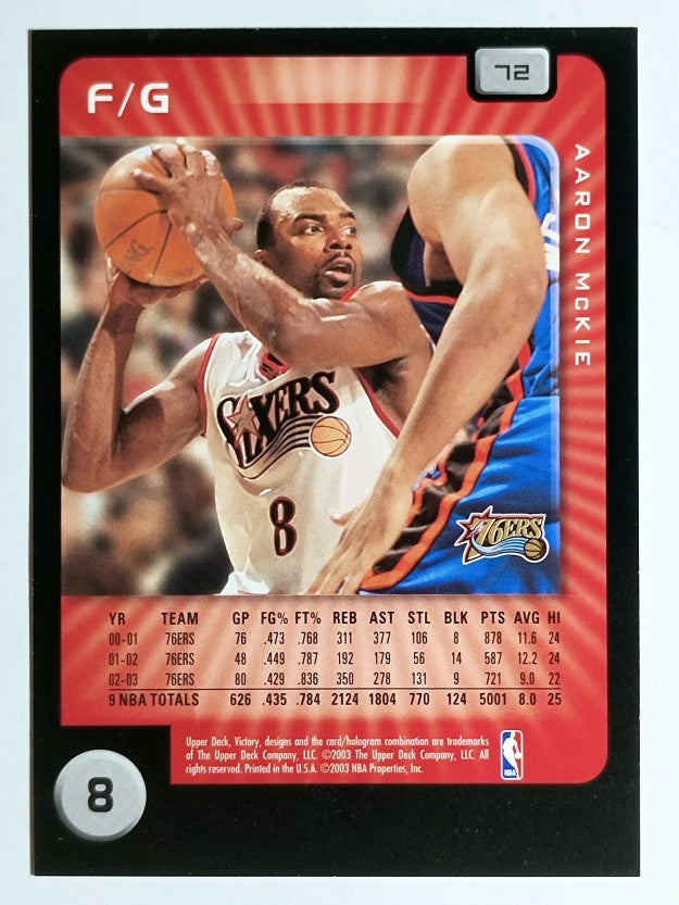 2003-04 Upper Deck Victory #72 Aaron McKie