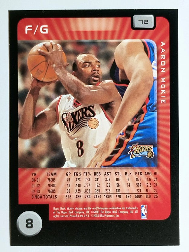 2003-04 Upper Deck Victory #72 Aaron McKie