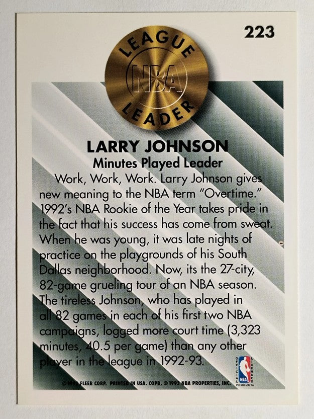 1993-94 Fleer #223 Larry Johnson LL