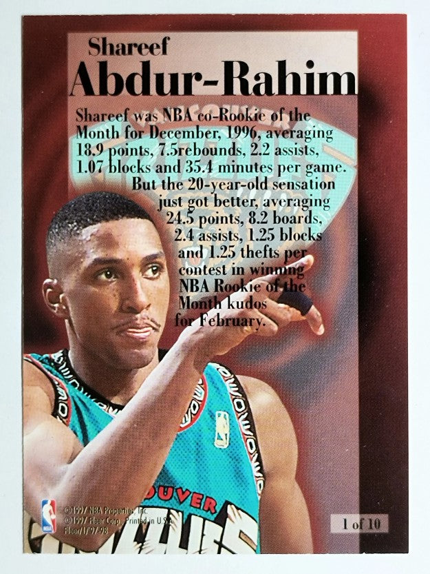 1997-98 Fleer Rookie Rewind #1 Shareef Abdur-Rahim