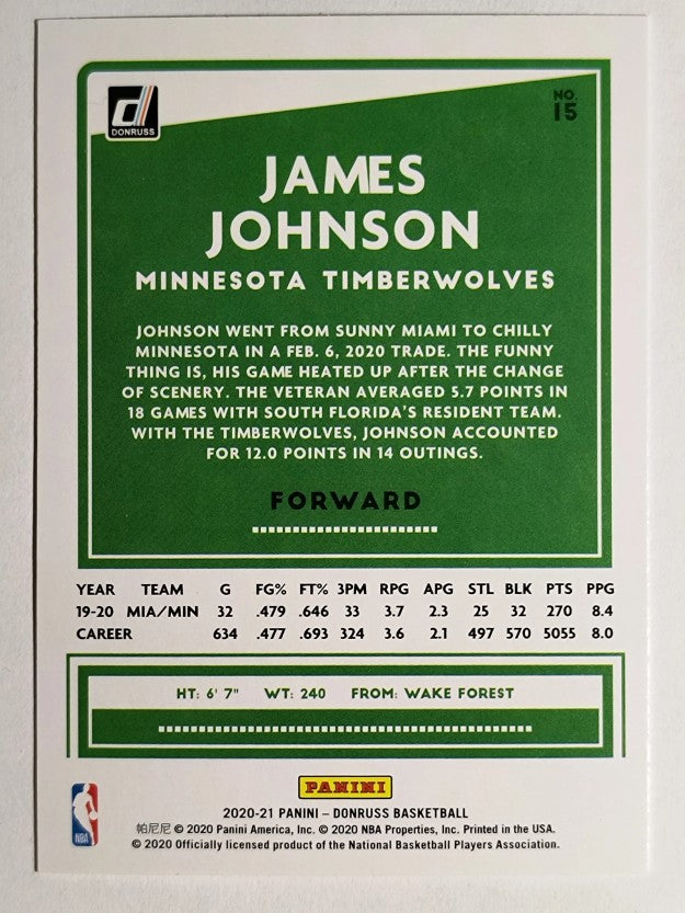 2020-21 Donruss #15 James Johnson