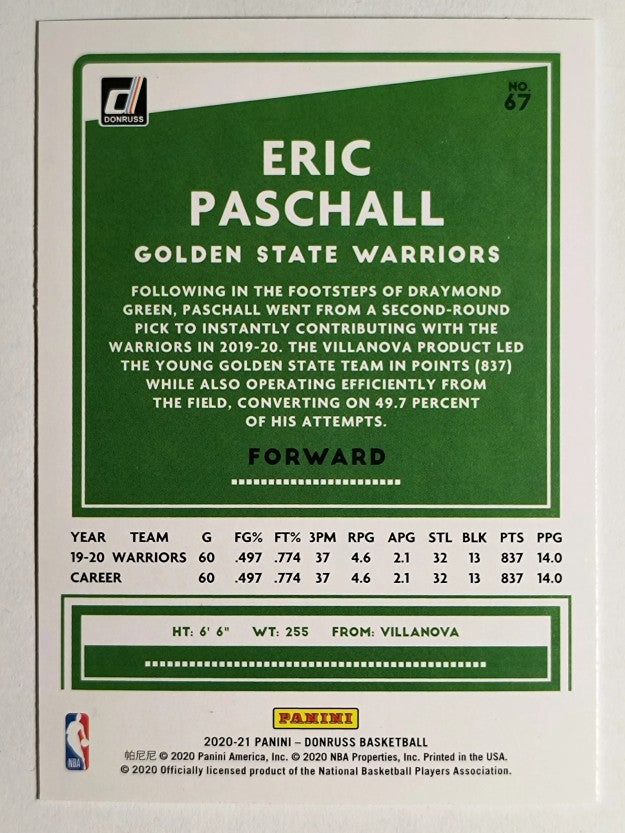 2020-21 Donruss #67 Eric Paschall