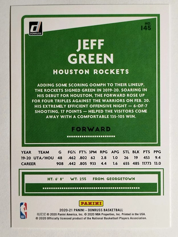 2020-21 Donruss #145 Jeff Green