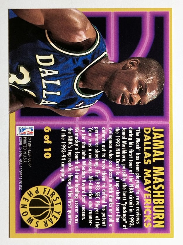 1993-94 Fleer First Year Phenoms #6 Jamal Mashburn