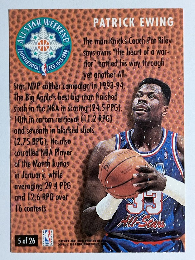 1994-95 Fleer All-Stars #5 Patrick Ewing (NM)