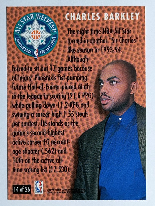 1994-95 Fleer All-Stars #14 Charles Barkley