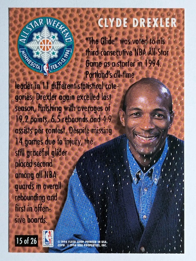 1994-95 Fleer All-Stars #15 Clyde Drexler