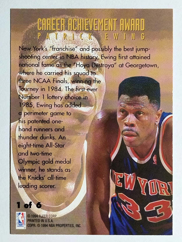 1994-95 Fleer Career Achievement #1 Patrick Ewing