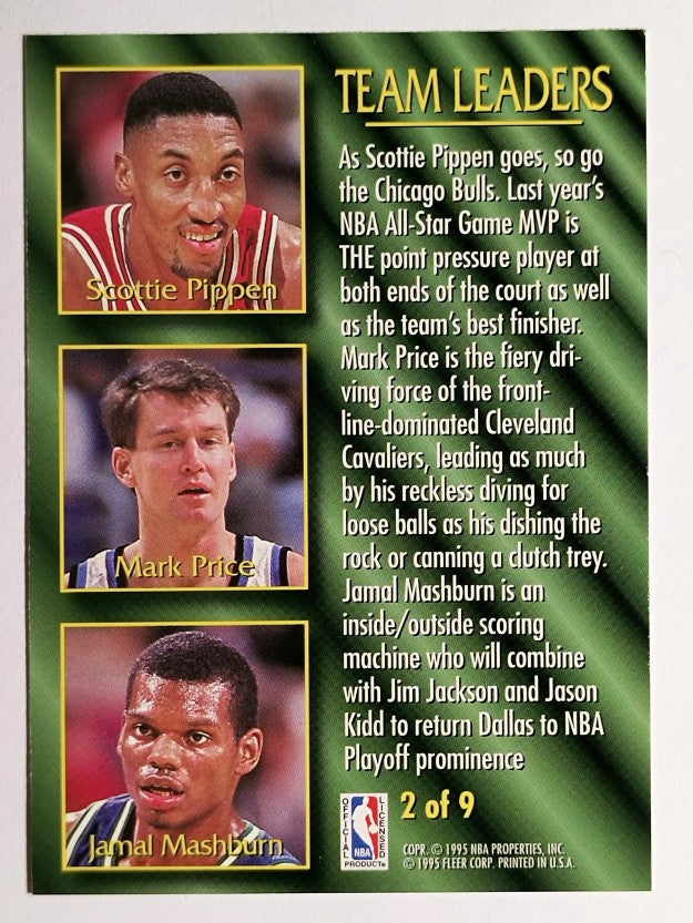 1994-95 Fleer Team Leaders #2 Scottie Pippen/Mark Price/Jamal Mashburn