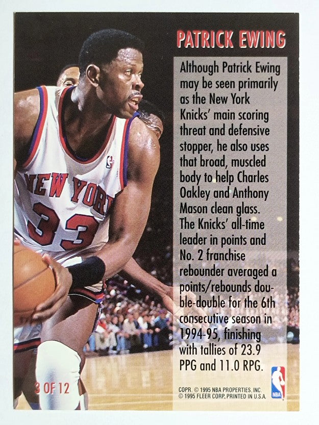 1995-96 Fleer Double Doubles #3 Patrick Ewing